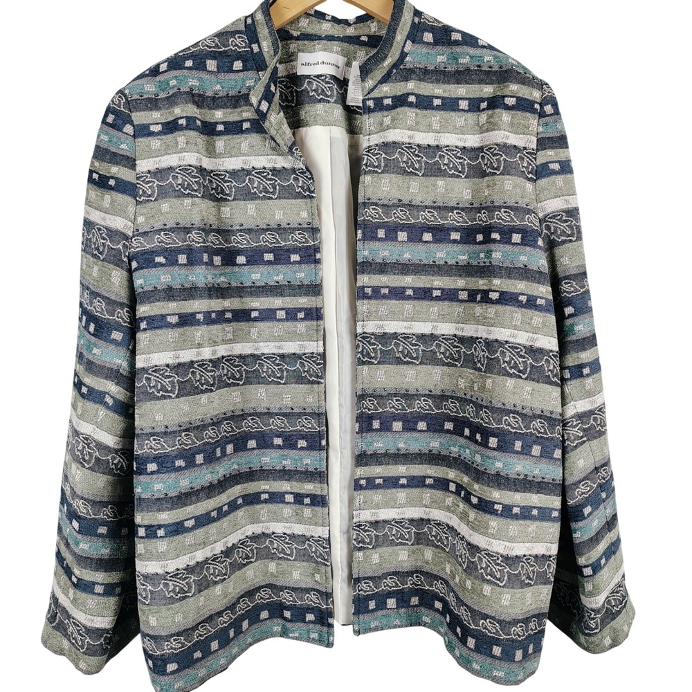 NWT Alfred Dunner Womens SZ 20 Quincy Market Jacket Multicolor Tapestry Artsy